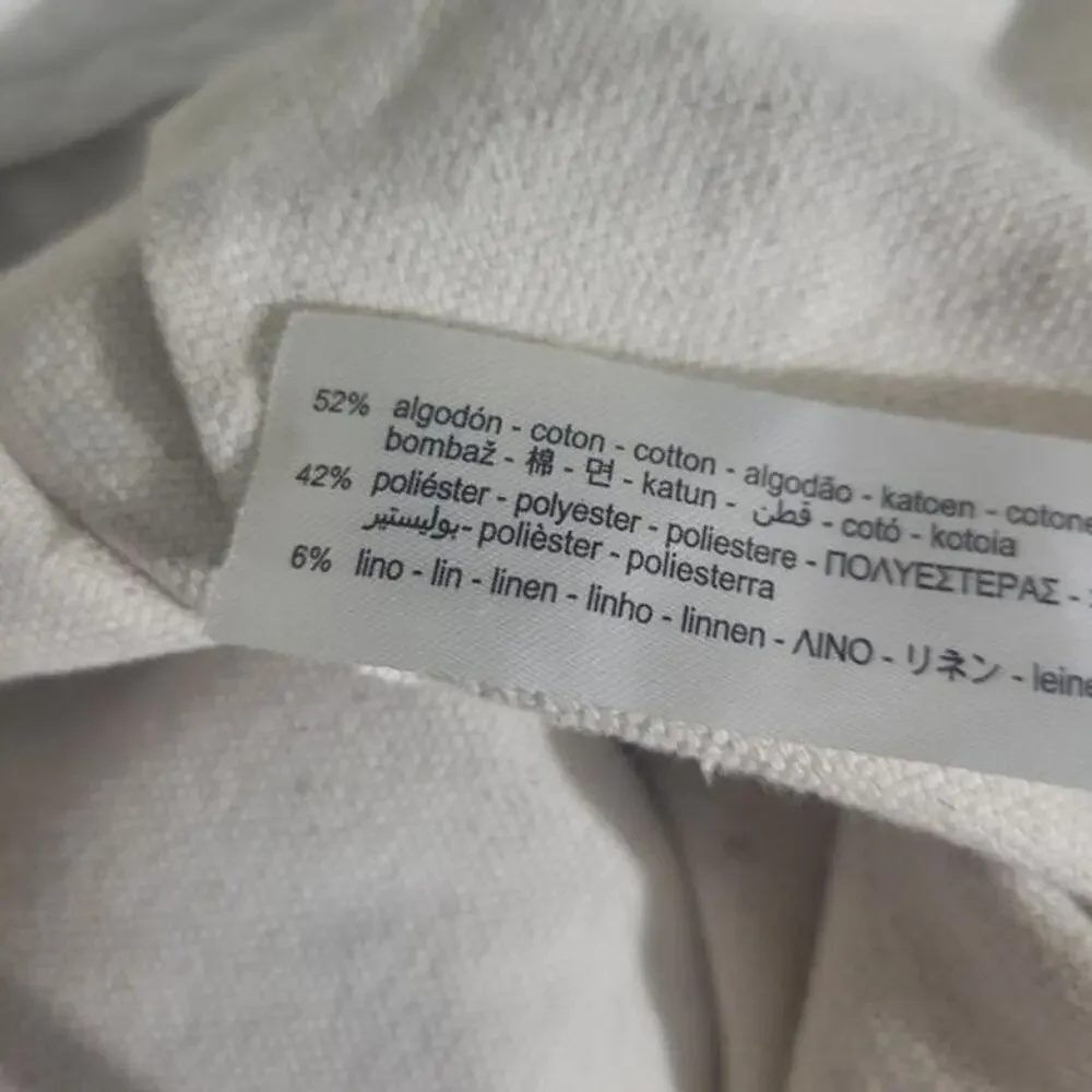Zara Wide Leg Crop Pants Beige Linen Trouser Pleat Front High Waist Cotton Small
